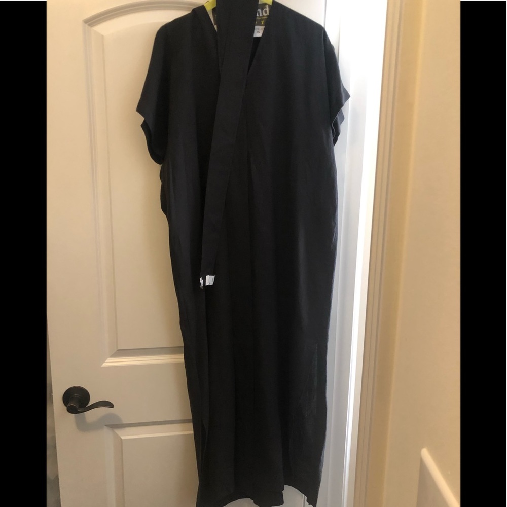 Jenni Kayne Coverup Linen Midi Side Slit Dress